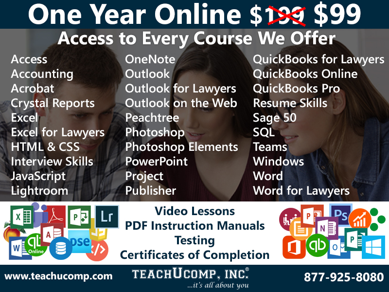 One Year Online $99. Access to every course we offer.