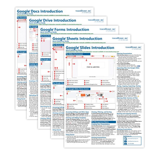 Google Workspace Quick Reference Guides Bundle (Docs, Drive, Forms ...