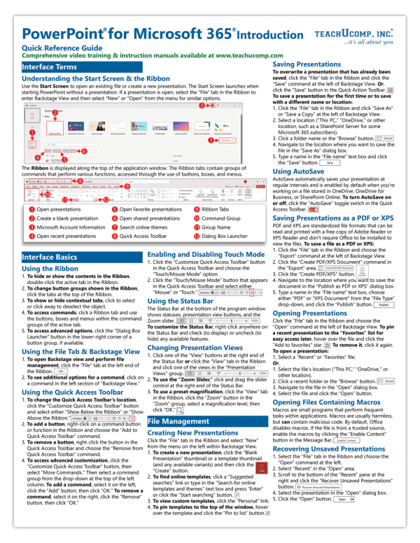 PowerPoint for Microsoft 365 Introductory Quick Reference Guide