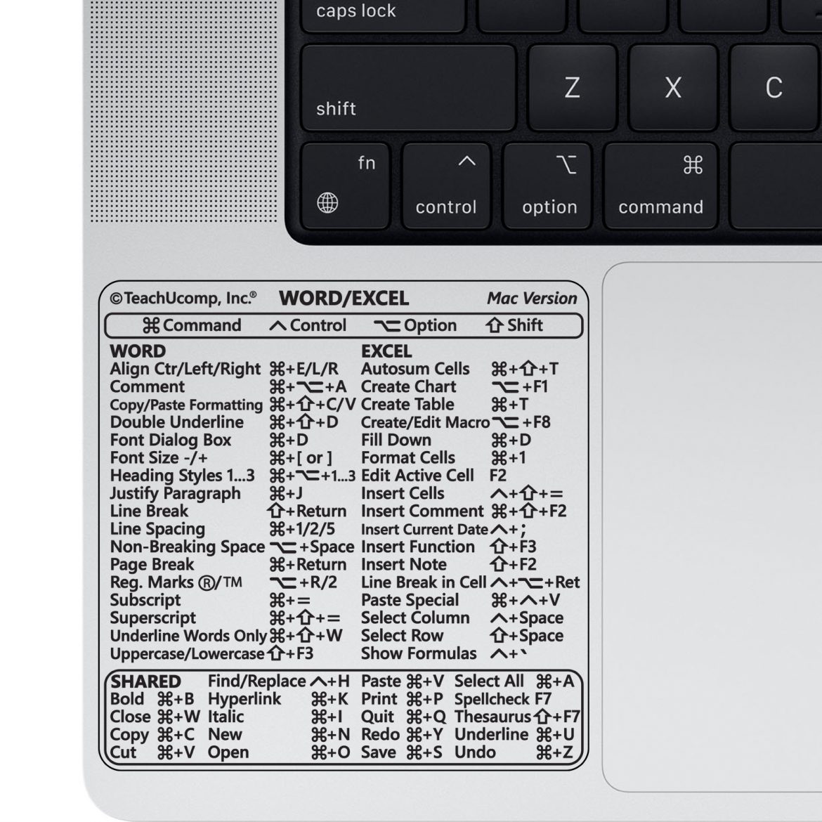 Word and Excel (Mac) 2022 Keyboard Shortcuts Sticker Inc.